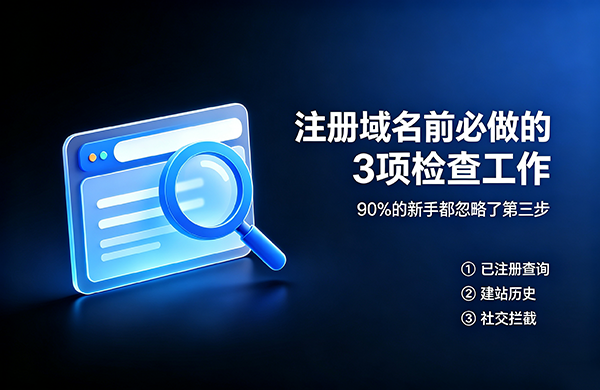 注册域名前必做的3项检查工作:90%的新手都忽略了第三步